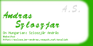 andras szloszjar business card